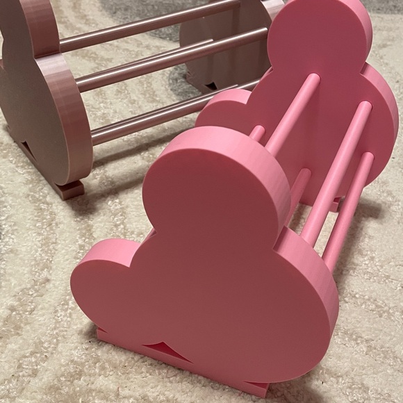 Mickey Mouse Ear Holder Wall Mount Set of Two 3D Printed Rose Gold - Picture 1 of 6